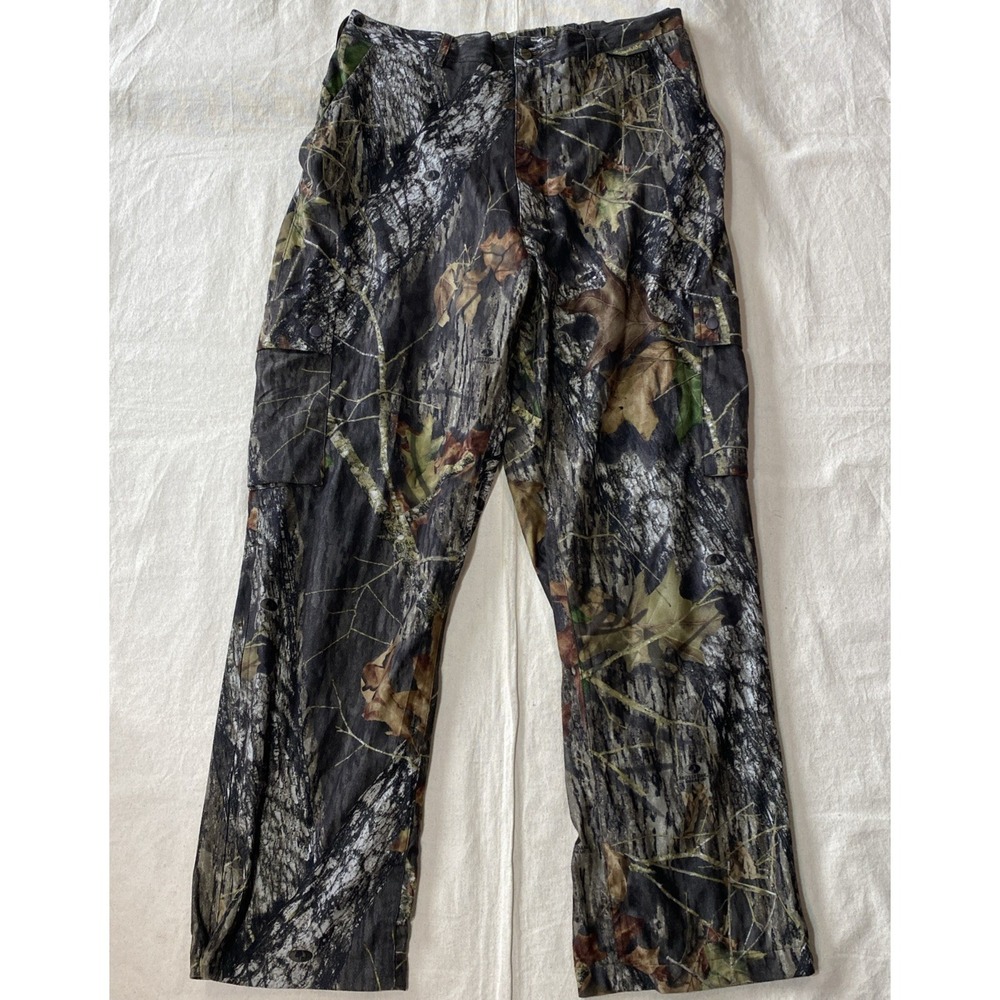 Vtg Gamehide Hunting Pants Men 2XL Mossy Oak Woodland Camo Hush Hide Lined 36x32